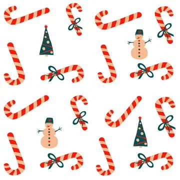 Seamless vector pattern New Year and Christmas in the style of Scandinavian s Stock Illustration