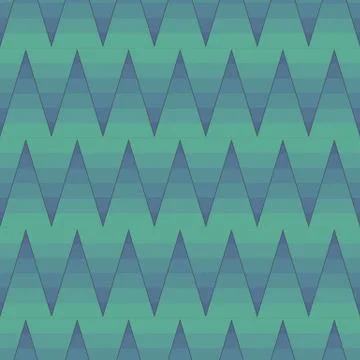 Seamless vector pattern with ombre zig zag in teal colors Stock Illustration