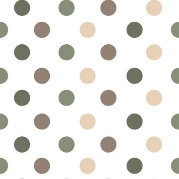 Seamless vector pattern or texture with polka dots on white background Stock Illustration