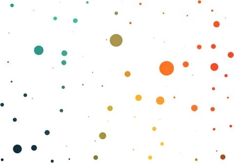 Seamless vector pattern or texture with colorful polka dots on white backgrou Stock Illustration