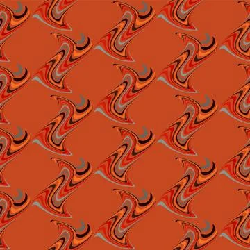 Seamless vector pattern on an orange background of curved elements in the for 스톡 일러스트