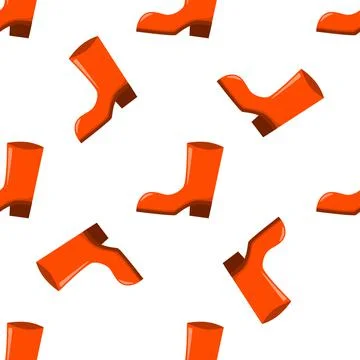 Seamless vector pattern of orange rubber boots Illustrazione stock
