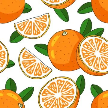 Seamless vector pattern of oranges イラスト素材
