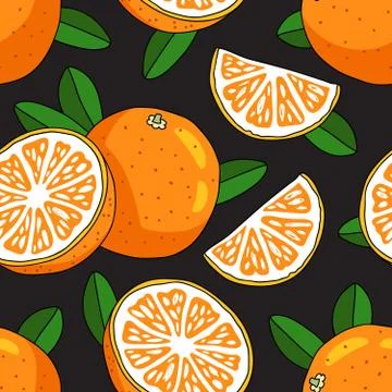 Seamless vector pattern of oranges Illustrazione stock