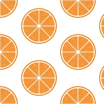 Seamless vector pattern of oranges on white background. For wrapping paper, Stock Illustration