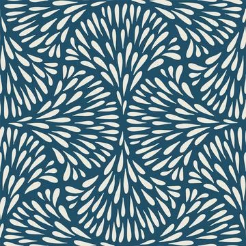 Seamless vector pattern with organic drop shapes arranged in geometric repeat Stock Illustration