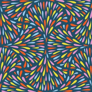 Seamless vector pattern with organic drop shapes arranged in geometric repeat Stock Illustration