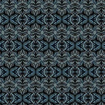 Seamless vector pattern with ornamental butterflies in dark moody colors Stock Illustration