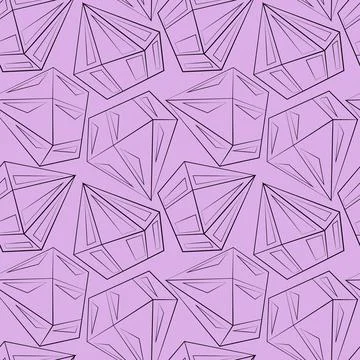 Seamless vector pattern with outline black diamonds Illustrazione stock