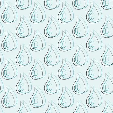 Seamless vector pattern with outline little drop 스톡 일러스트