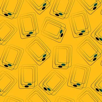 Seamless vector pattern with outline mobile phone Stock Illustration