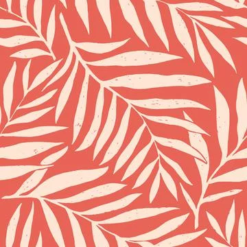 Seamless vector pattern palm dypsis leaves. Palm leaves tropical fabric design. Illustrazione stock