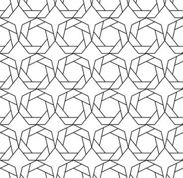 Seamless vector pattern, parallel and connecting lines. Isolated outline on a Stock Illustration