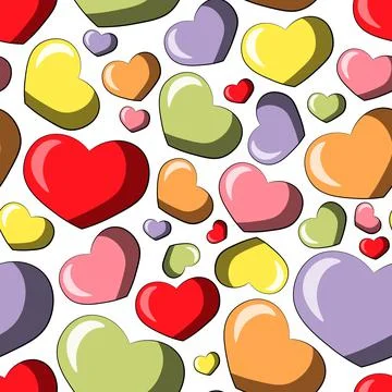 Seamless vector pattern with pastel color heart Illustrazione stock
