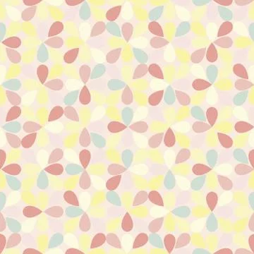 Seamless vector pattern with pastel flower petals. Stock Illustration