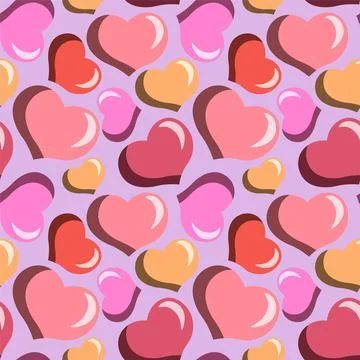 Seamless vector pattern with pastel pink heart Illustrazione stock