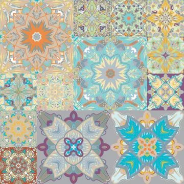 Seamless vector pattern. Patchwork. in arabic style. Abstract illustration 스톡 일러스트