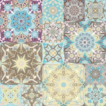 Seamless vector pattern. Patchwork. in arabic style. Abstract illustration 스톡 일러스트