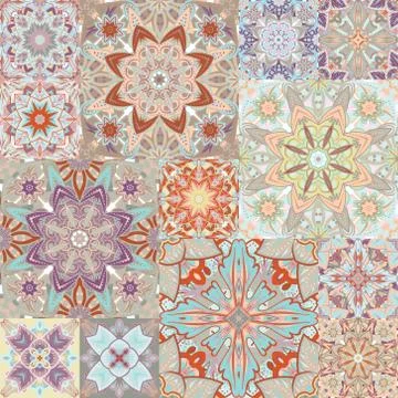Seamless vector pattern. Patchwork. in arabic style. Abstract illustration 库存插图