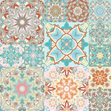 Seamless vector pattern. Patchwork. in arabic style. Abstract illustration Stock Illustration