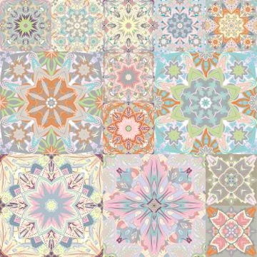 Seamless vector pattern. Patchwork. in arabic style. Abstract illustration Stock Illustration