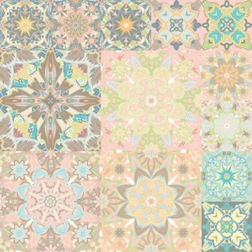 Seamless vector pattern. Patchwork. in arabic style. Abstract illustration Stock Illustration