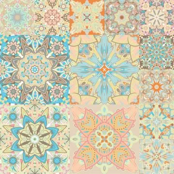 Seamless vector pattern. Patchwork. in arabic style. Abstract illustration 스톡 일러스트