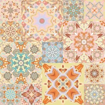 Seamless vector pattern. Patchwork. in arabic style. Abstract illustration Stockillustratie
