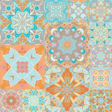 Seamless vector pattern. Patchwork. in arabic style. Abstract illustration 库存插图