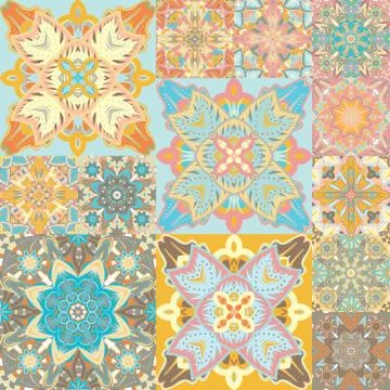Seamless vector pattern. Patchwork. in arabic style. Abstract illustration 库存插图