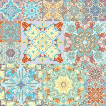 Seamless vector pattern. Patchwork. in arabic style. Abstract illustration Stockillustratie
