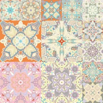 Seamless vector pattern. Patchwork. in arabic style. Abstract illustration Stock Illustration