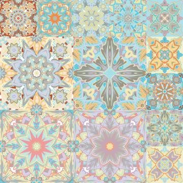 Seamless vector pattern. Patchwork. in arabic style. Abstract illustration 스톡 일러스트