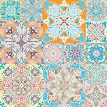Seamless vector pattern. Patchwork. in arabic style. Abstract illustration 스톡 일러스트