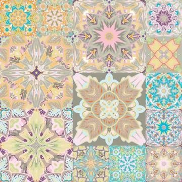 Seamless vector pattern. Patchwork. in arabic style. Abstract illustration 스톡 일러스트