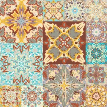 Seamless vector pattern. Patchwork. in arabic style. Abstract illustration Stockillustratie