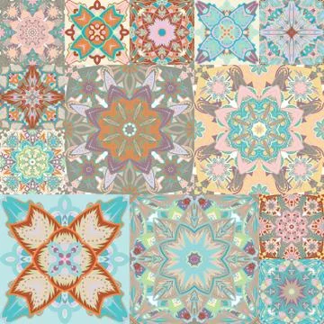 Seamless vector pattern. Patchwork. in arabic style. Abstract illustration 스톡 일러스트