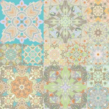 Seamless vector pattern. Patchwork. in arabic style. Abstract illustration Illustrazione stock
