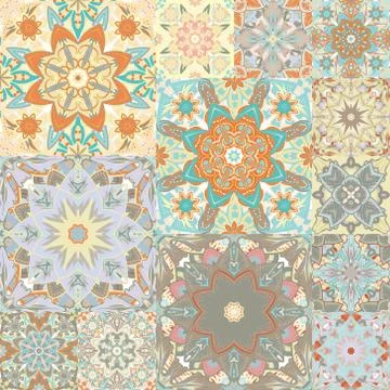 Seamless vector pattern. Patchwork. in arabic style. Abstract illustration 스톡 일러스트