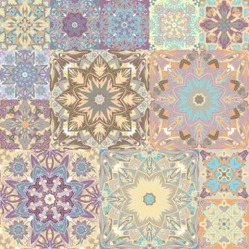 Seamless vector pattern. Patchwork. in arabic style. Abstract illustration 库存插图