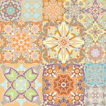 Seamless vector pattern. Patchwork. in arabic style. Abstract illustration 스톡 일러스트