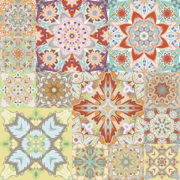 Seamless vector pattern. Patchwork. in arabic style. Abstract illustration イラスト素材
