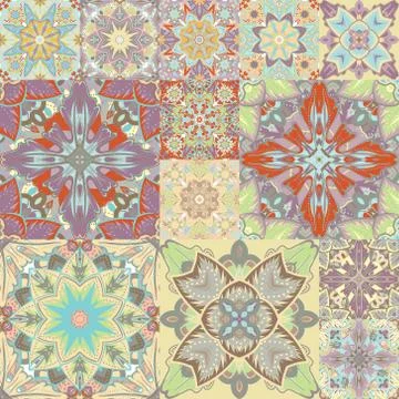 Seamless vector pattern. Patchwork. in arabic style. Abstract illustration Stock Illustration