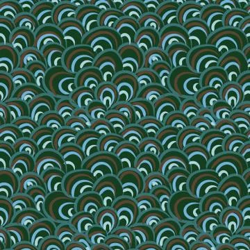 Seamless vector pattern with peacock tail texture Stock Illustration