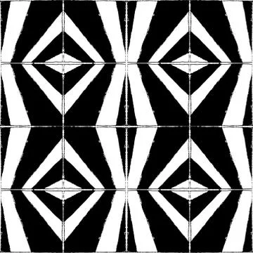 Seamless vector pattern with pencil style in black and white square tiles Stock Illustration
