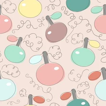 Seamless vector pattern with perfume bottles.Perfume with rubber bulb. Perf.. 스톡 일러스트
