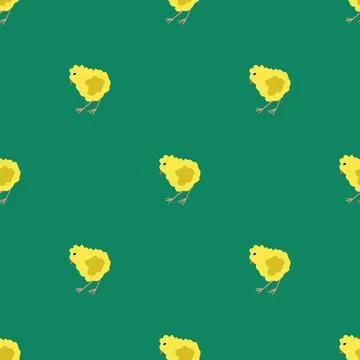 Seamless vector pattern with pet birds on a blue background. Stock Illustration