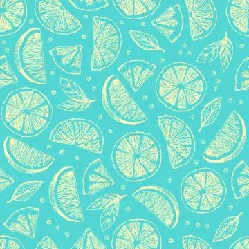Seamless vector pattern with pieses of lime Stock Illustration