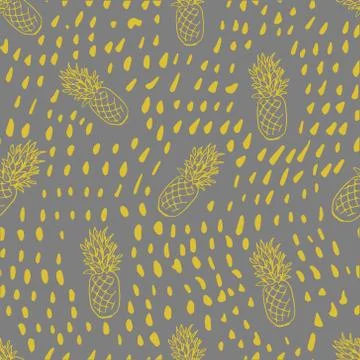 Seamless vector pattern with pineapple Stock Illustration