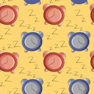 Seamless vector pattern with pink and blue Alarm Stock Illustration